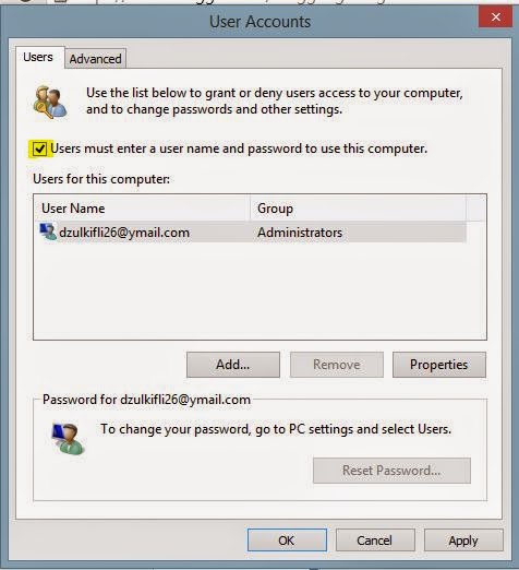 Cara Menghilangkan Password Login Pada Windows 8