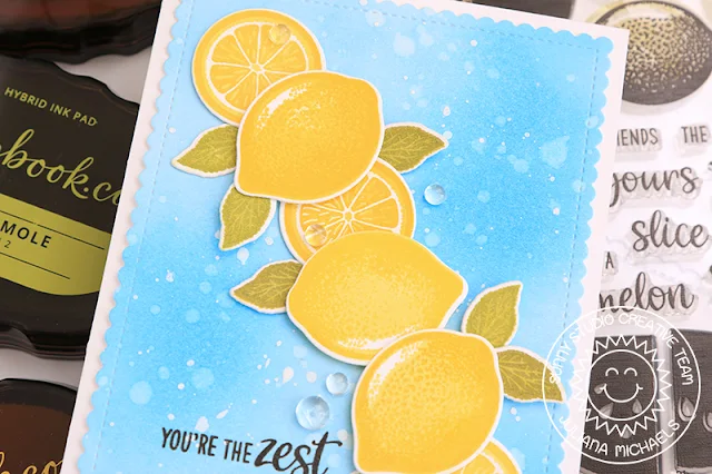 Sunny Studio Stamps: Slice Of Summer Fruit Cocktail Frilly Frames You're The Zest Punny Cards by Juliana Michaels and Angelica Conrad