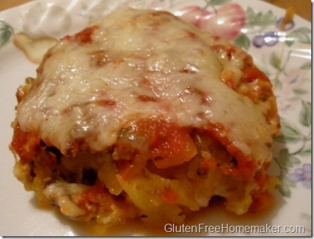 spaghetti squash casserole on plate