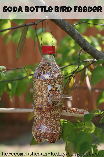 soda bottle bird feeder here comes the sun