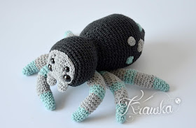 Krawka: Tarantulina the spider Halloween crochet pattern by Krawka, tarantula, cute spider, Halloween creepy cute amigurumi pattern 