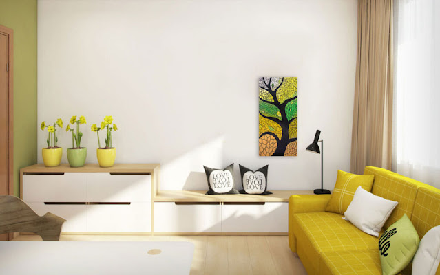 Yellow-color-furniture-layout-minimalist-living-room