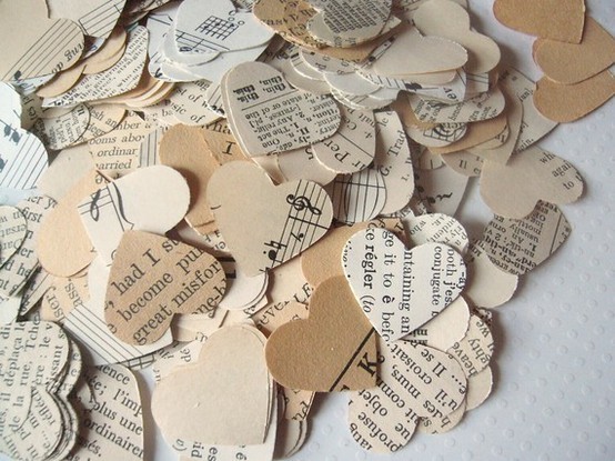Romantic Vintage Heart Confetti from Etsycom