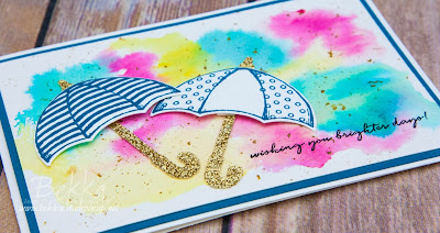 Weather Together Umbrellas To Send Cheering Wishes - with a quick tutorial on how to make the background.