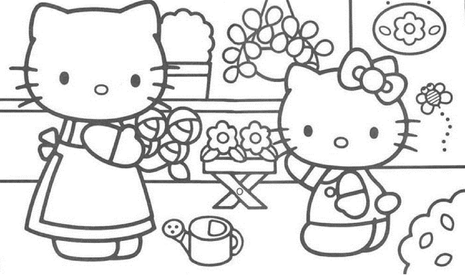 coloring pages of hello kitty at home