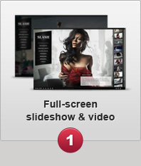 Full-screen slideshow & video