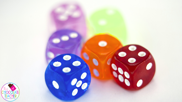 Use perceptual subitizing with dice like these to help your students identify smaller numbers easily.