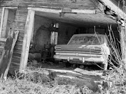 Old car in old barn, Walpole, NH (car in barn)