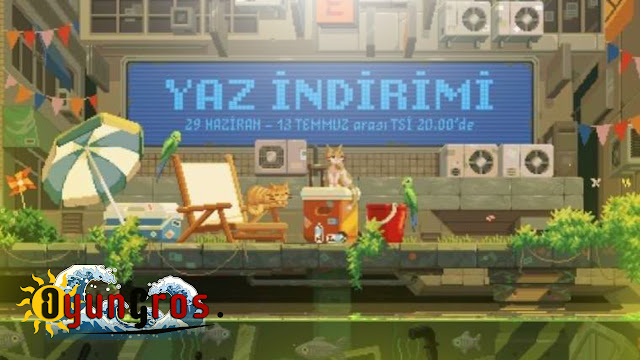 Steam Yaz İndirimi: Büyük Fırsatlar Oyun Severleri Bekliyor! | Görsel" Steam yaz indirimi hakkında bilgi veren bir görsel. Binlerce oyunda indirim fırsatları, popüler yapımlar ve bağımsız oyunlar dahil birçok seçenek sunuluyor