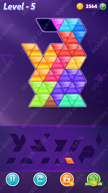 Block! Triangle Puzzle 12 Mania Level 5 Solution, Cheats, Walkthrough for Android, iPhone, iPad and iPod