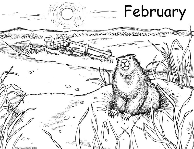 Groundhog Coloring Pages 6