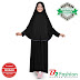 Baju Gamis Muslim Anak Perempuan Jersey Hitam Garis Tepi Abu 1-10 Thn