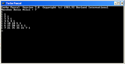 Program Pascal Untuk Membuat Segitiga Angka Dengan Array