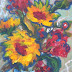 Crayon Flowers, Contemporary Floral Painting by AZ Artist Amy Whitehouse
