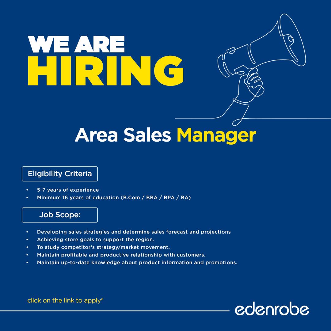 Edenrobe  looking for an Area Sales Manager!