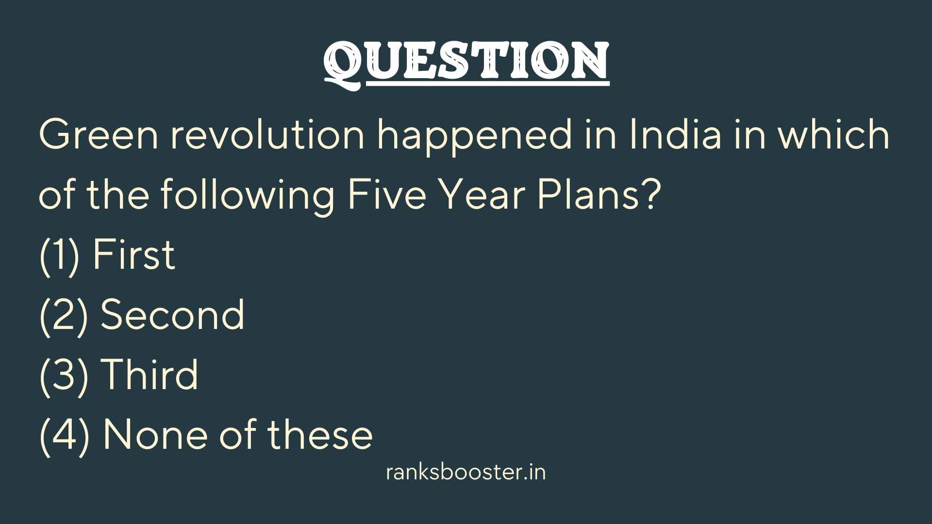 Green revolution happened in India in which of the following Five Year Plans?