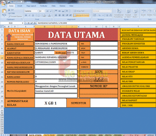 Download Aplikasi Perangkat Administrasi Guru Kurikulum 2013 SD SMP SMK Gratis Format Excel