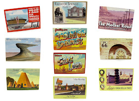 pixar cars postcards 