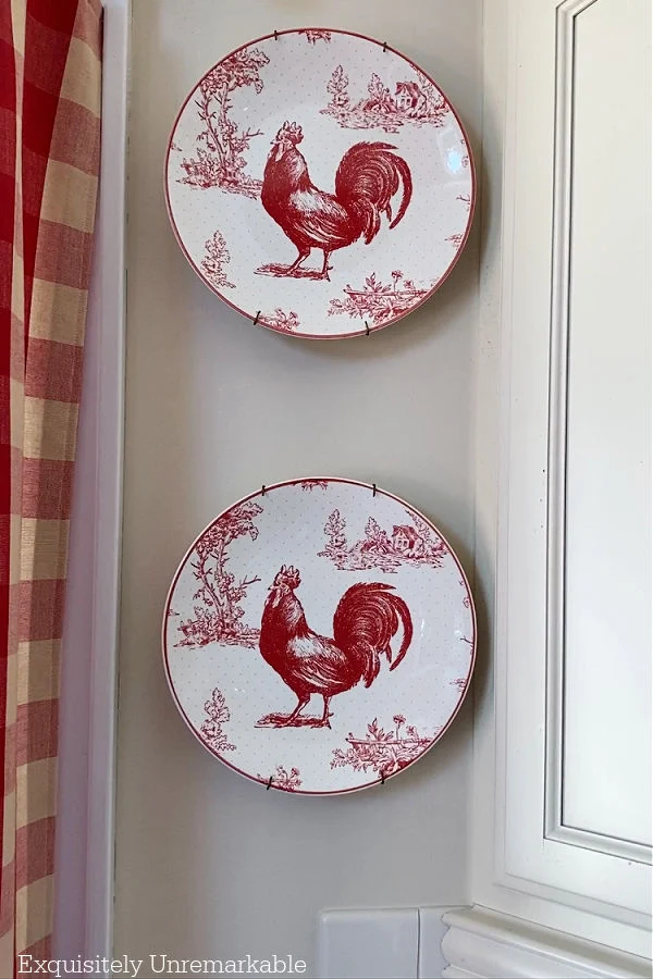 Country Living Belgium Rose Rooster Plates