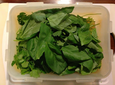 fresh basil and coriander