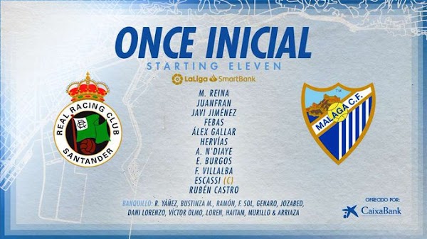 Racing - Málaga, alineaciones oficiales