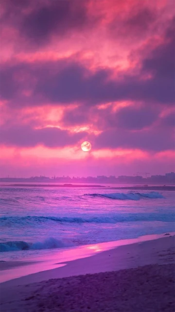 iphone Aesthetic Pink Sunset Wallpaper