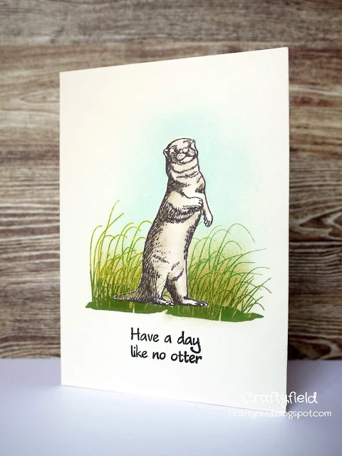 CAS card with stamped otter