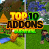 10 MELHORES ADDONS SOBREVIVÊNCIA PARA MINECRAFT PE | BEDROCK - 1.18+ | 1.19+!!