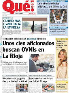 Segunda página del diario Que! de La Rioja del 9 de abril de 2010