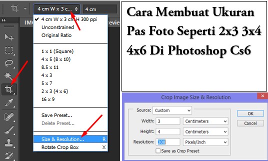 Cara Membuat Ukuran Pas Foto Seperti 2x3 3x4 4x6 Di Photoshop Cs6