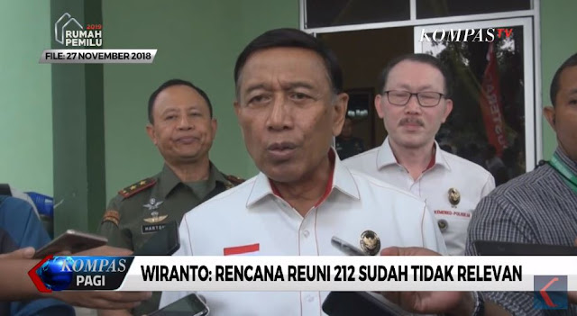 Wiranto: Rencana Reuni 212 Sudah Tidak Relevan, Polisi Bisa Tidak Berikan Izin