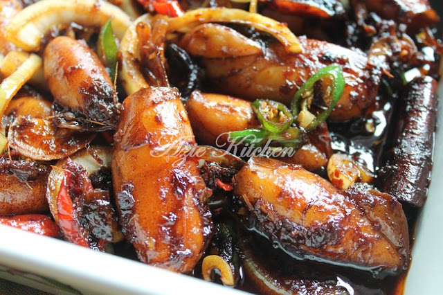 Sotong Masak Kicap Pedas Yang Sedap - Azie Kitchen