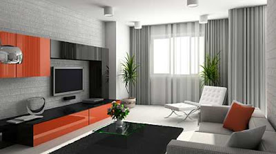 living room window treatment modern