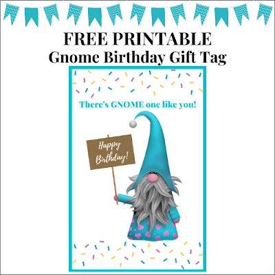 Free Printable Gnome Birthday Gift Tag