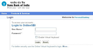 OnlineSBI Login Page