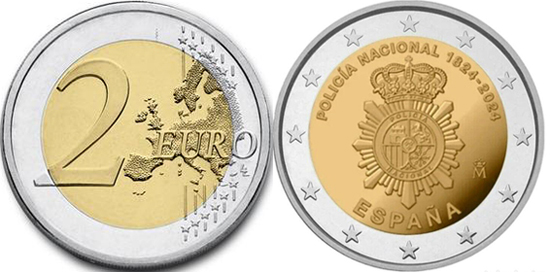 Spain 2 euro 2024 - Bicentenary of the National Police