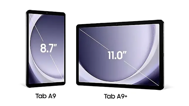 Galaxy Tab A9 and Tab 9+ Display