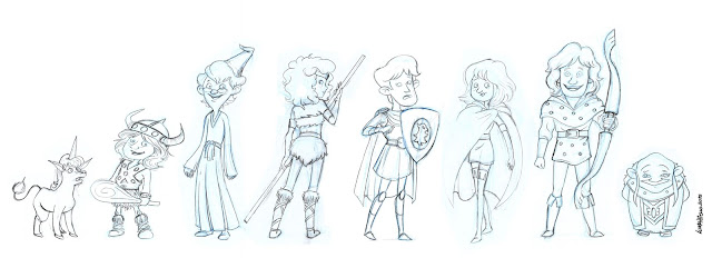 character design, uni, presto, diana, sheila, hank, erik, mestre dos magos