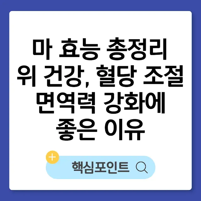 마 효능 총정리 | 위 건강, 혈당 조절, 면역력 강화에 좋은 이유 썸네일