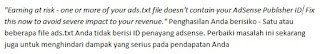 support penggunaan ads.txt pada blogger.