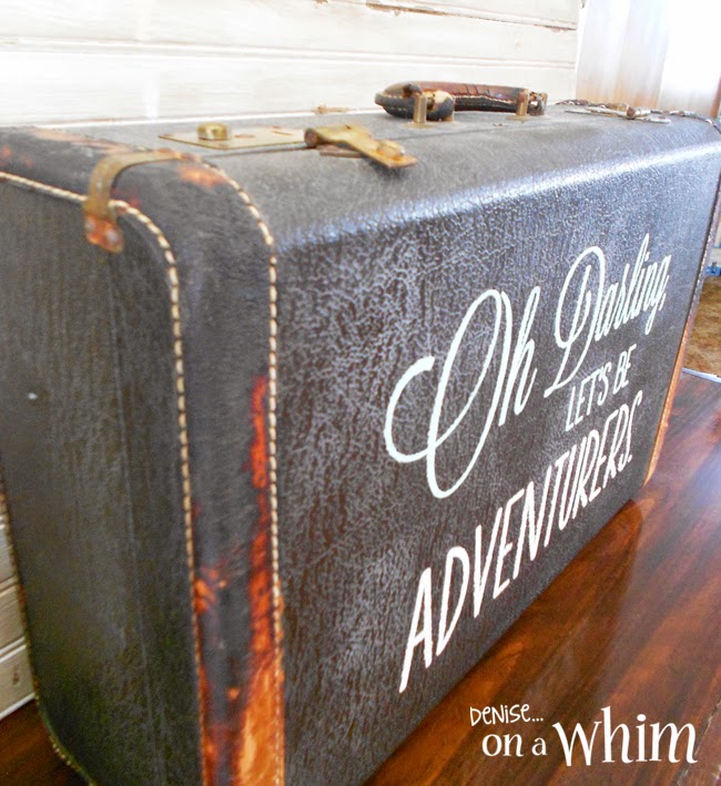 Vintage Suitcase Repurposed as a Sign | Denise on a Whim
