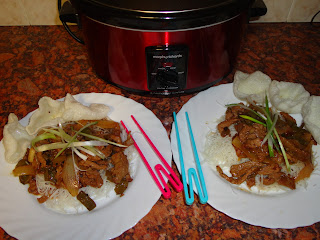 Slow cooker Beef with Green Peppers in Blackbean Sauce