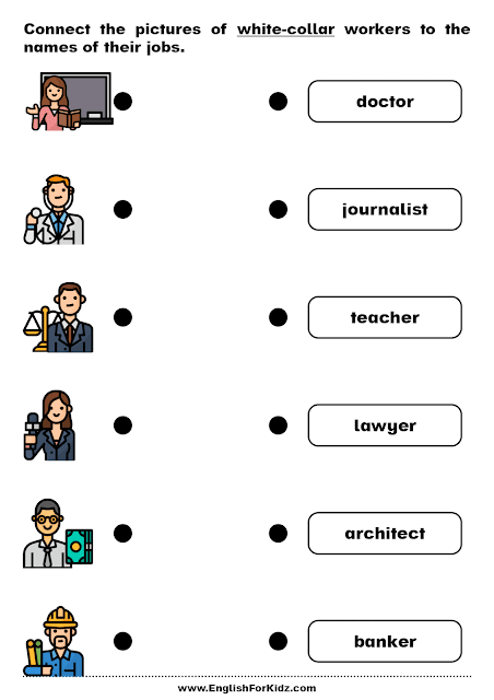 Jobs and occupations vocabulary worksheet for ESL students