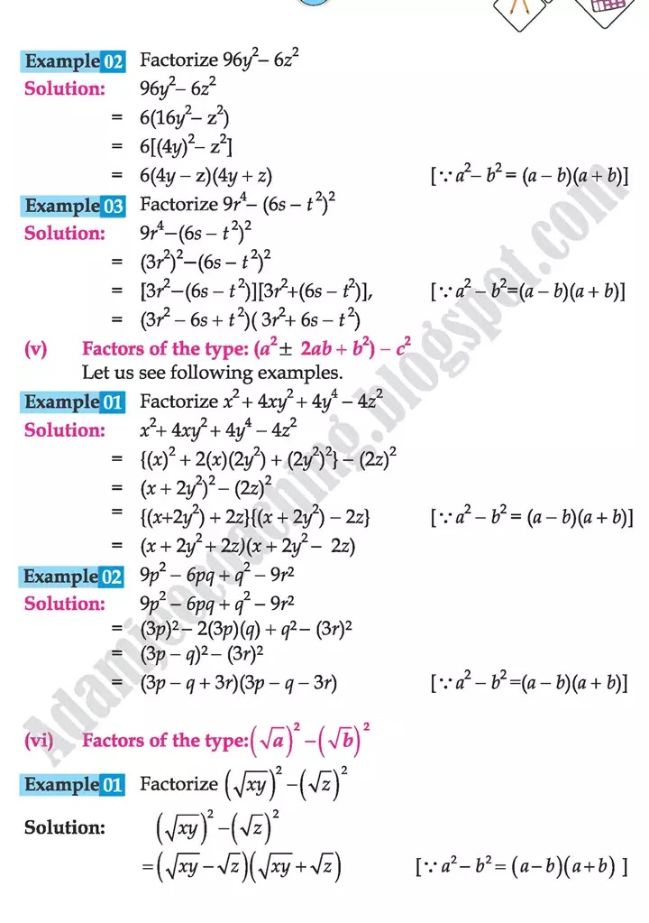 factorization-mathematics-class-9th-text-book