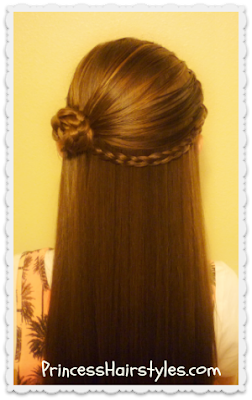 Braided rosette half up hair tutorial