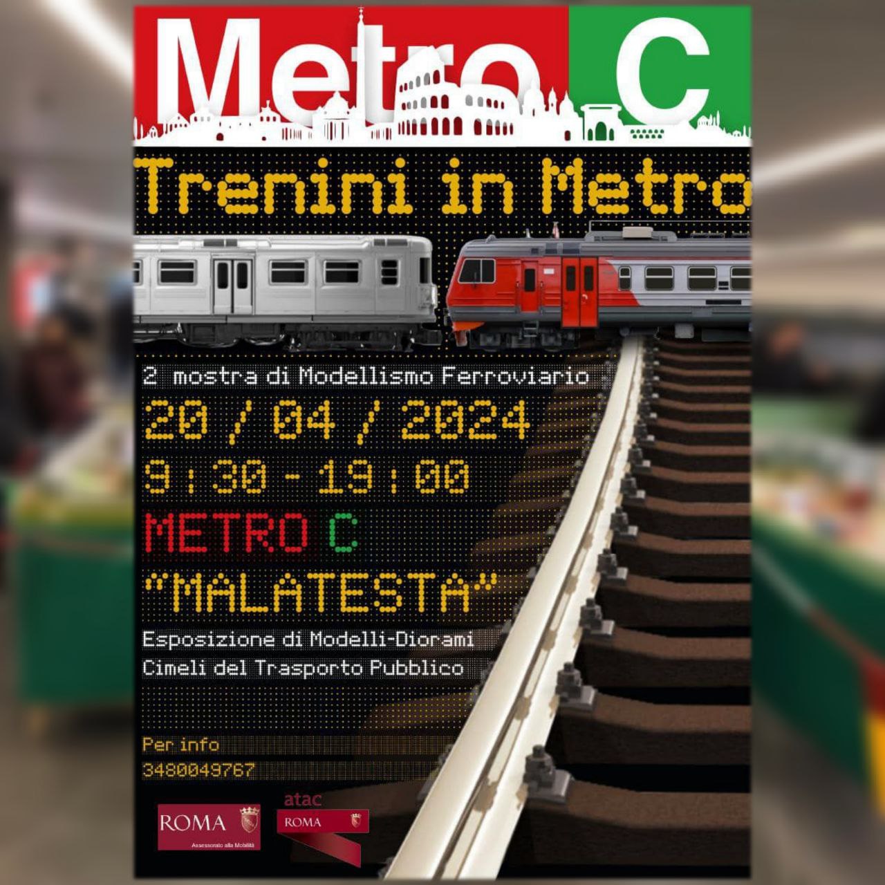 Metro C: sabato 20 aprile a Malatesta c'è la mostra "Trenini in Metro"