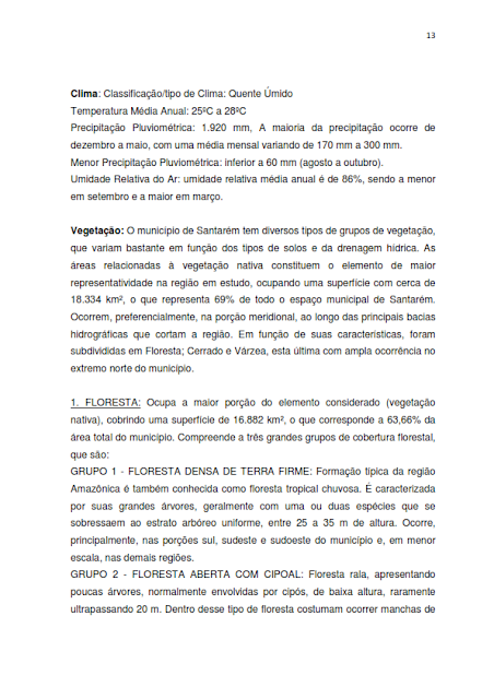 INVENTÁRIO DA OFERTA E INFRAESTRUTURA TURÍSTICA DE SANTARÉM – Pará – Amazônia – Brasil / ANO BASE 2013  -  I. INFRAESTRUTURA DE APOIO AO TURISMO