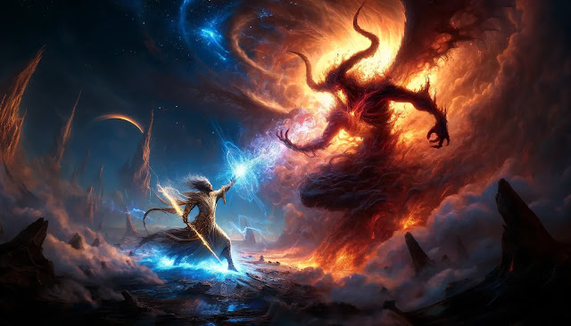 Battle between Samira and Zalix.