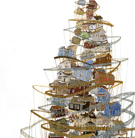 06-Corralled-Amy-Casey-Fantastical-Architectural-Paintings-of-Real-Life-Buildings-www-designstack-co