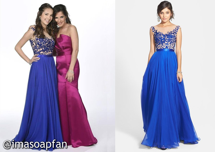 Molly Lansing, Haley Pullos, Embellished Blue Chiffon Gown, Sherri Hill, Nurses Ball, GH, General Hospital, Season 52, Episode 29, 5/09/14